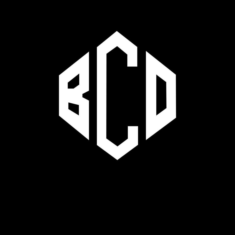 diseño de logotipo de letra bco con forma de polígono. diseño de logotipo de forma de cubo y polígono bco. plantilla de logotipo vectorial hexagonal bco colores blanco y negro. Monograma bco, logotipo comercial e inmobiliario. vector