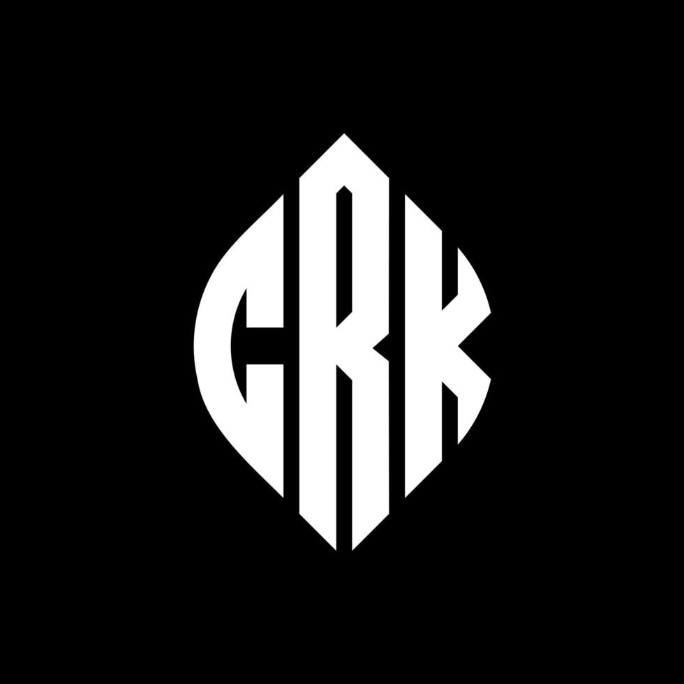diseño de logotipo de letra de círculo crk con forma de círculo y elipse. crk letras elipses con estilo tipográfico. las tres iniciales forman un logo circular. vector de marca de letra de monograma abstracto del emblema del círculo crk.