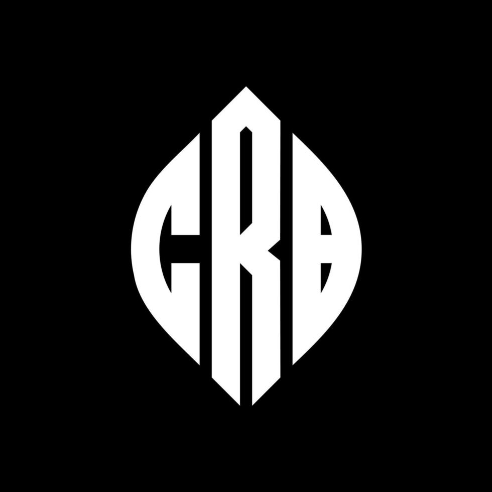 CRB circle letter logo design with circle and ellipse shape. CRB ellipse letters with typographic style. The three initials form a circle logo. CRB Circle Emblem Abstract Monogram Letter Mark Vector. vector