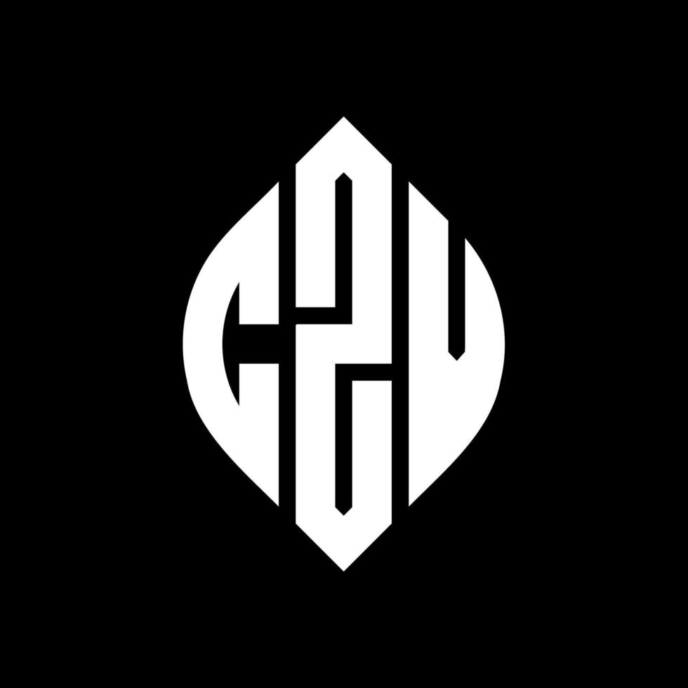 diseño de logotipo de letra de círculo czv con forma de círculo y elipse. letras de elipse czv con estilo tipográfico. las tres iniciales forman un logo circular. vector de marca de letra de monograma abstracto del emblema del círculo czv.