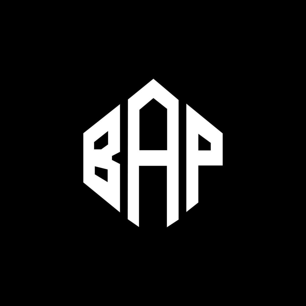 BAP letter logo design with polygon shape. BAP polygon and cube shape logo design. BAP hexagon vector logo template white and black colors. BAP monogram, business and real estate logo.