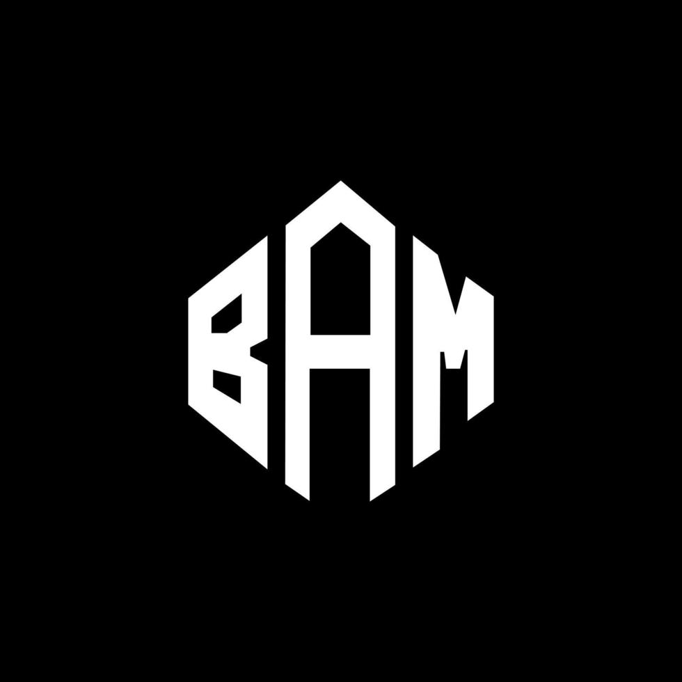 diseño de logotipo de letra bam con forma de polígono. diseño de logotipo en forma de cubo y polígono bam. bam hexágono vector logo plantilla colores blanco y negro. monograma bam, logotipo comercial y inmobiliario.
