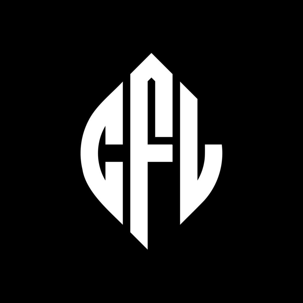 diseño de logotipo de letra de círculo cfl con forma de círculo y elipse. letras de elipse cfl con estilo tipográfico. las tres iniciales forman un logo circular. vector de marca de letra de monograma abstracto del emblema del círculo cfl.