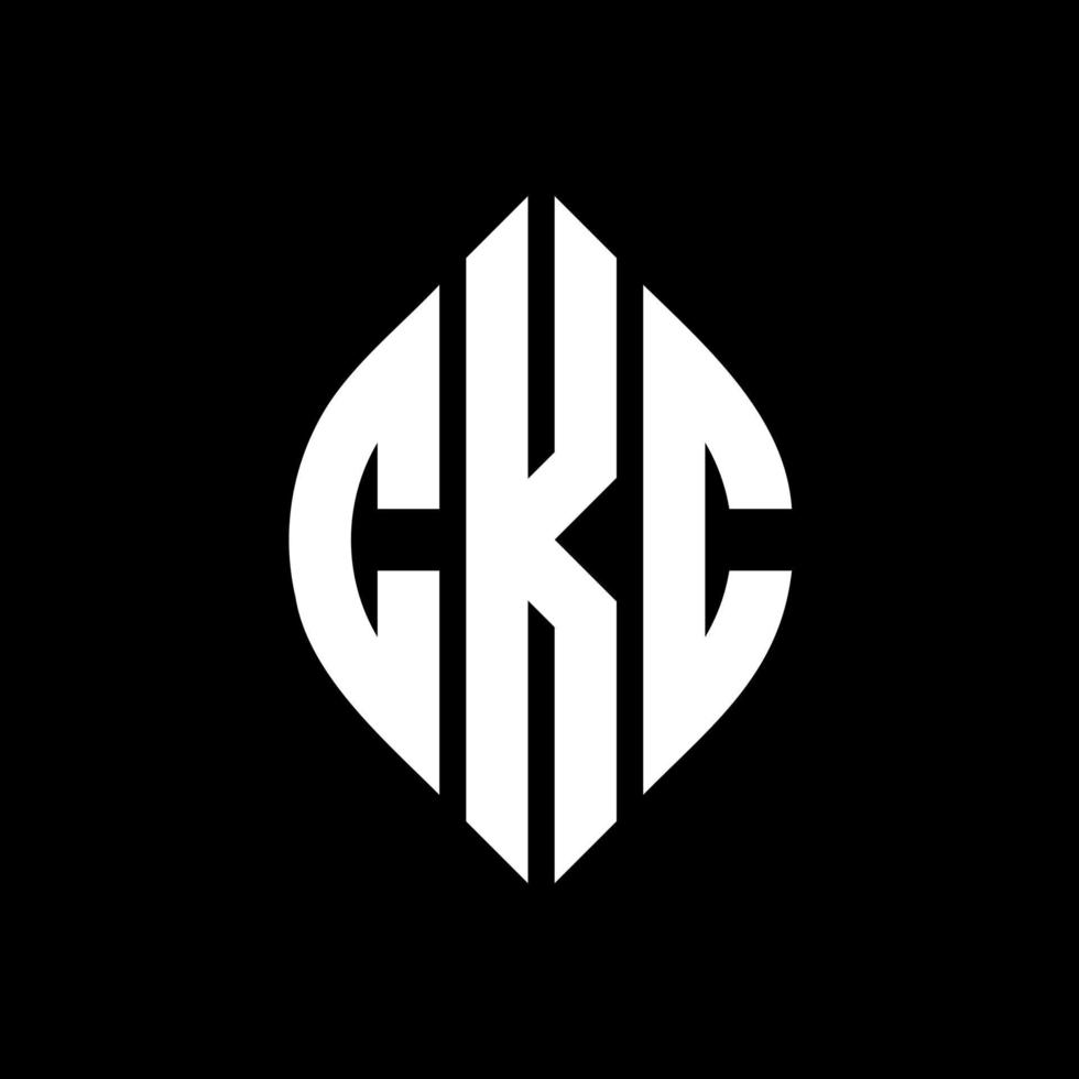 CKC circle letter logo design with circle and ellipse shape. CKC ellipse letters with typographic style. The three initials form a circle logo. CKC Circle Emblem Abstract Monogram Letter Mark Vector. vector