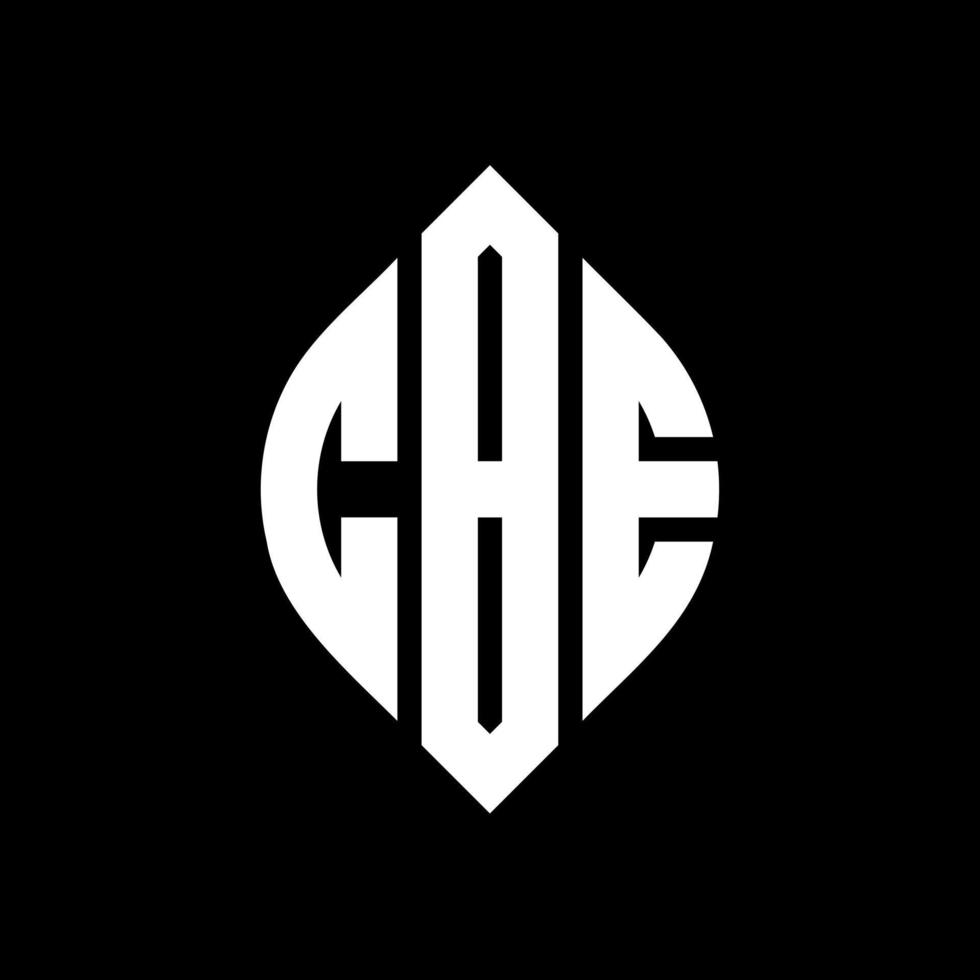 CBE circle letter logo design with circle and ellipse shape. CBE ellipse letters with typographic style. The three initials form a circle logo. CBE Circle Emblem Abstract Monogram Letter Mark Vector. vector