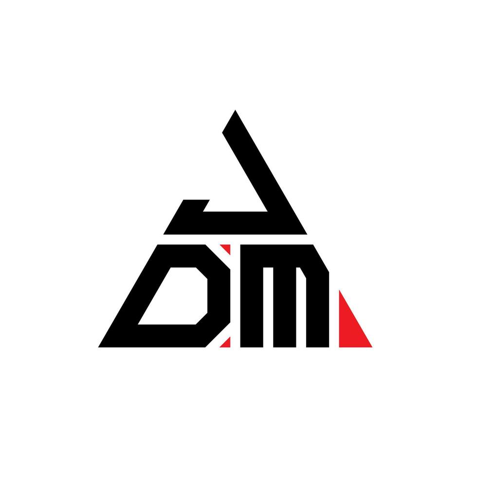 diseño de logotipo de letra triangular jdm con forma de triángulo. monograma de diseño del logotipo del triángulo jdm. plantilla de logotipo de vector de triángulo jdm con color rojo. logotipo triangular jdm logotipo simple, elegante y lujoso.