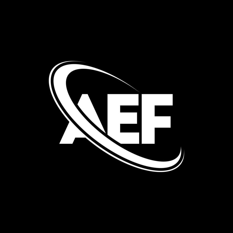logotipo de la aef. carta aef. diseño del logotipo de la letra aef. logotipo de iniciales aef vinculado con círculo y logotipo de monograma en mayúsculas. tipografía aef para tecnología, negocios y marca inmobiliaria. vector