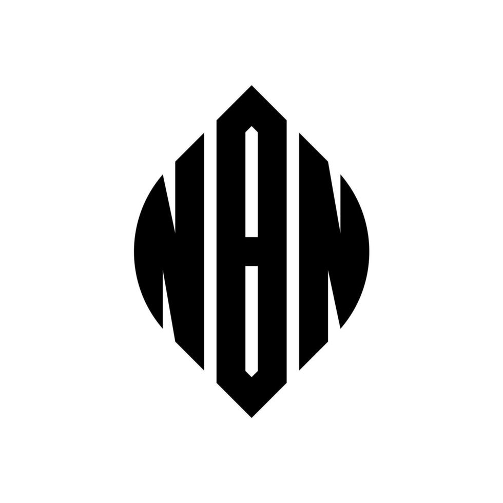 NBN circle letter logo design with circle and ellipse shape. NBN ellipse letters with typographic style. The three initials form a circle logo. NBN Circle Emblem Abstract Monogram Letter Mark Vector. vector