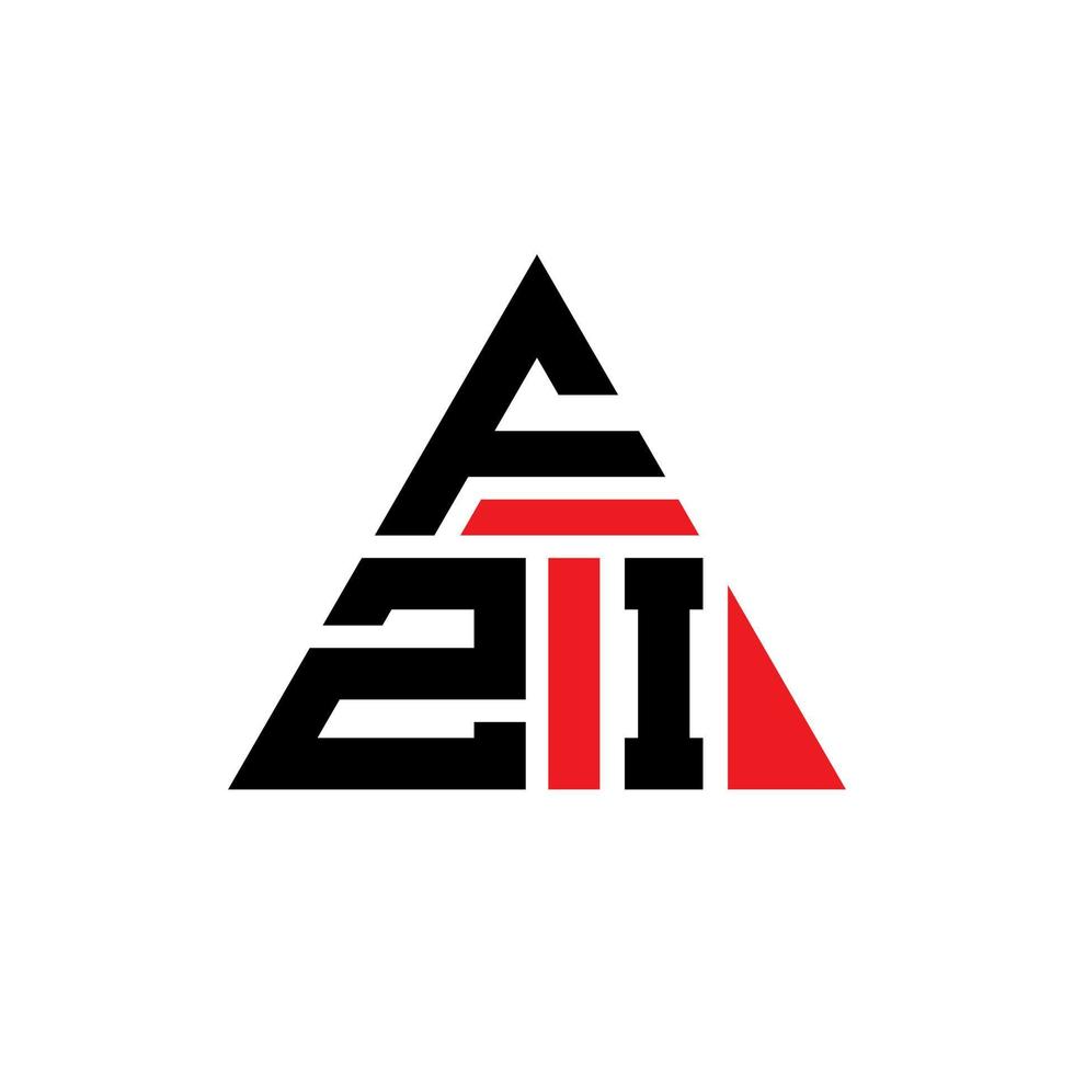 diseño de logotipo de letra triangular fzi con forma de triángulo. monograma de diseño del logotipo del triángulo fzi. plantilla de logotipo de vector de triángulo fzi con color rojo. logotipo triangular fzi logotipo simple, elegante y lujoso.