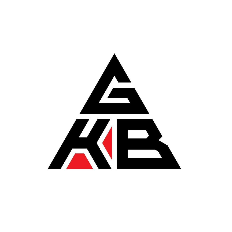 Diseño de logotipo de letra triangular gkb con forma de triángulo. monograma de diseño de logotipo de triángulo gkb. plantilla de logotipo de vector de triángulo gkb con color rojo. logotipo triangular gkb logotipo simple, elegante y lujoso.