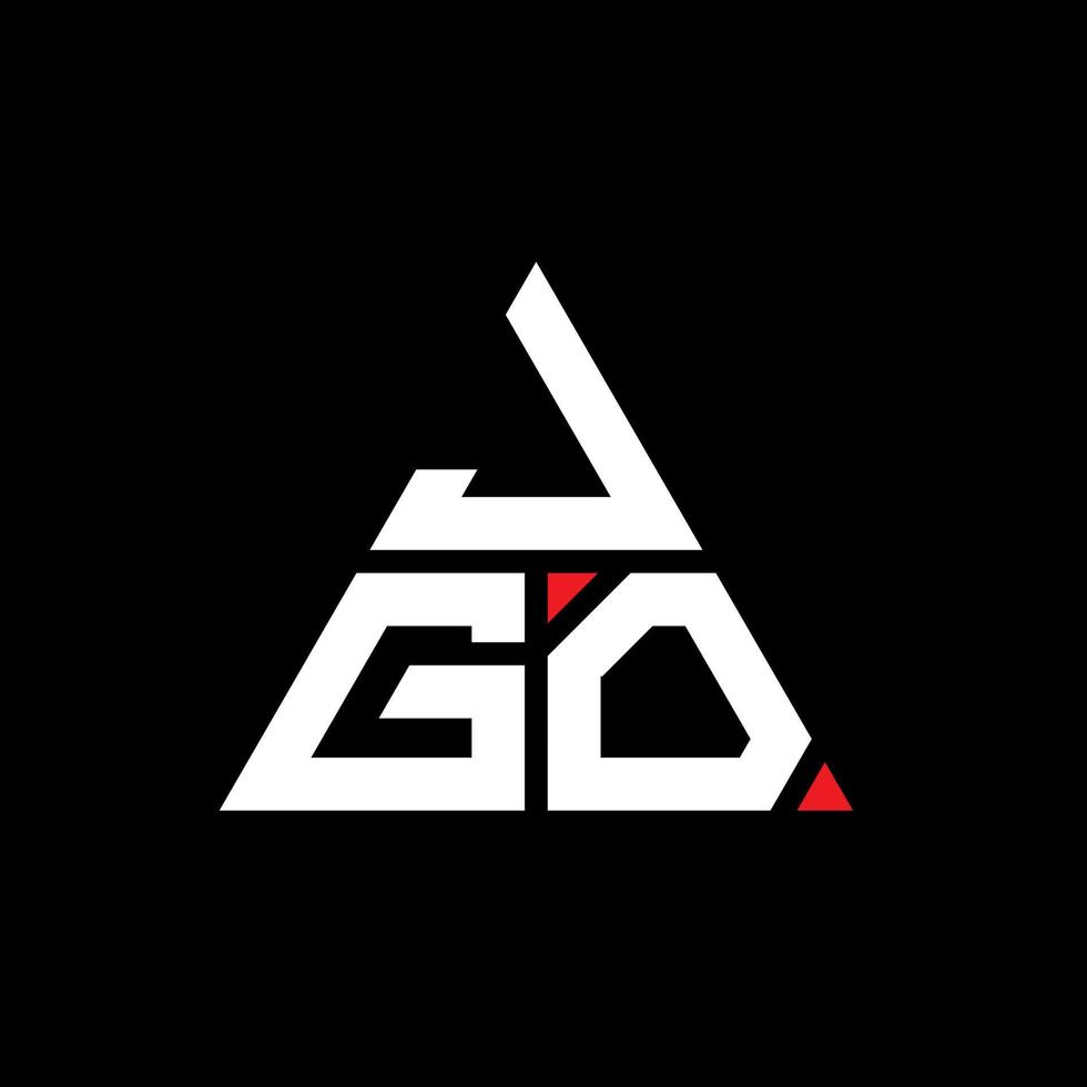 Diseño de logotipo de letra triangular jgo con forma de triángulo. monograma de diseño del logotipo del triángulo jgo. plantilla de logotipo de vector de triángulo jgo con color rojo. logotipo triangular jgo logotipo simple, elegante y lujoso.