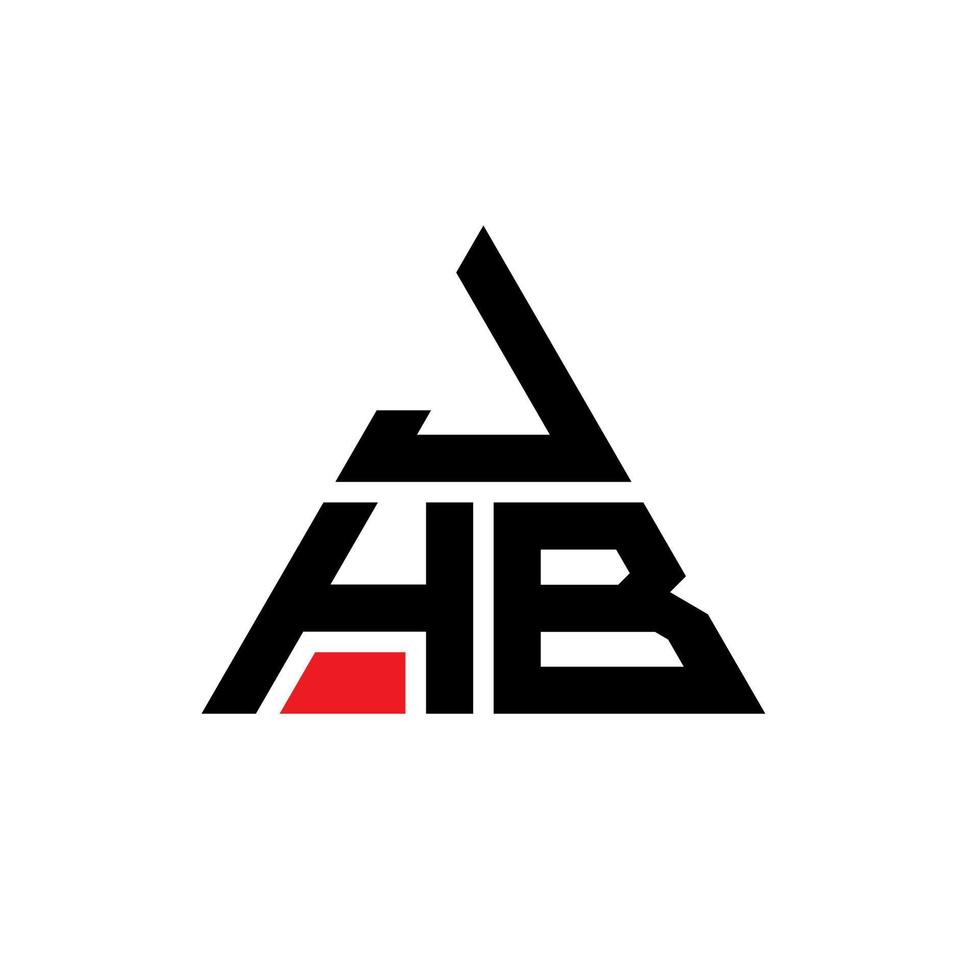 Diseño de logotipo de letra triangular jhb con forma de triángulo. monograma de diseño del logotipo del triángulo jhb. plantilla de logotipo de vector de triángulo jhb con color rojo. logotipo triangular jhb logotipo simple, elegante y lujoso.