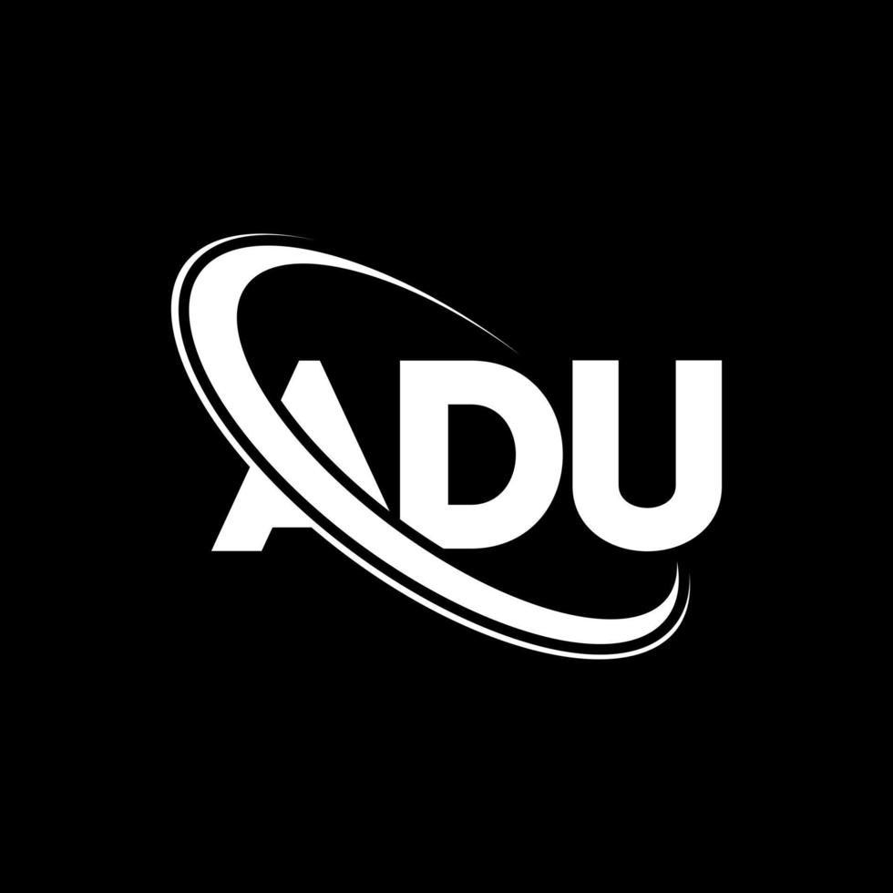 ADU logo. ADU letter. ADU letter logo design. Initials ADU logo linked with circle and uppercase monogram logo. ADU typography for technology, business and real estate brand. vector