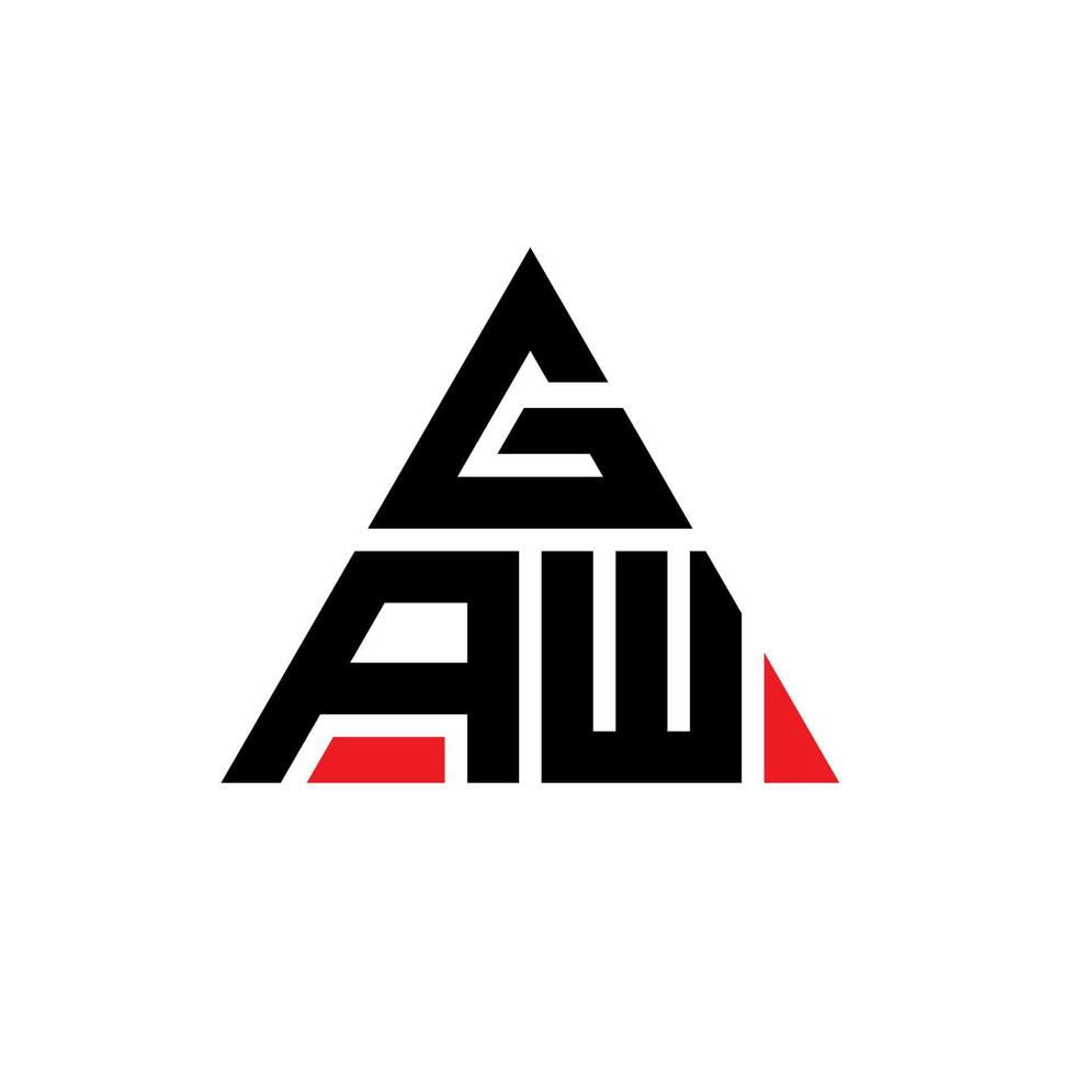 diseño de logotipo de letra de triángulo de gaw con forma de triángulo. monograma de diseño de logotipo de triángulo gaw. plantilla de logotipo de vector de triángulo gaw con color rojo. logo triangular gaw logo simple, elegante y lujoso.