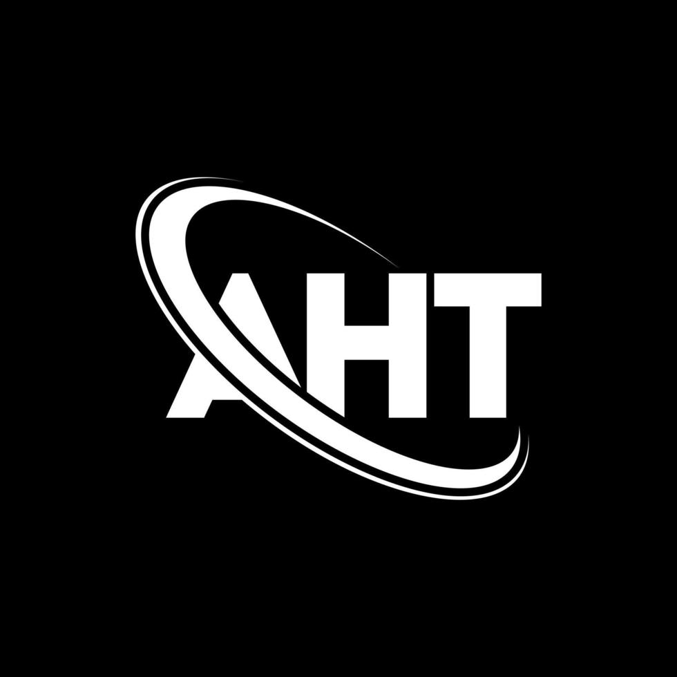 AHT logo. AHT letter. AHT letter logo design. Initials AHT logo linked with circle and uppercase monogram logo. AHT typography for technology, business and real estate brand. vector