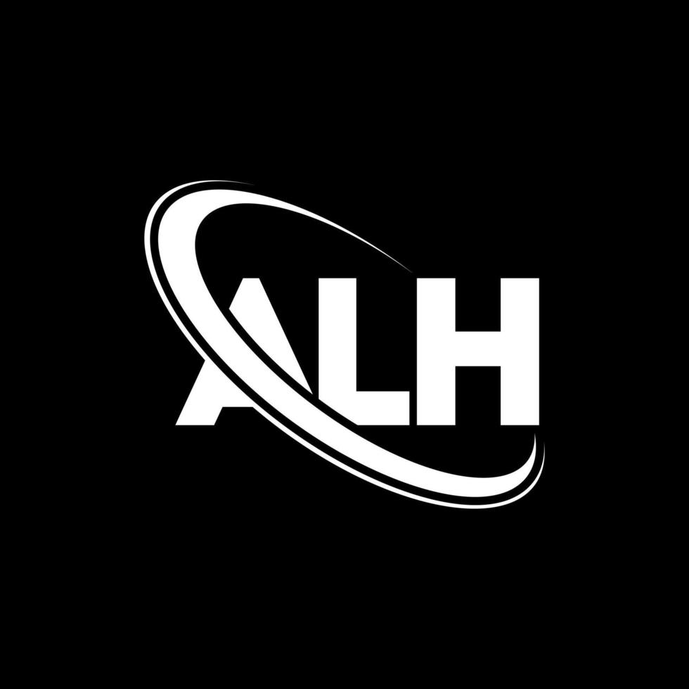 logotipo de alh. alah carta. diseño del logotipo de la letra alh. logotipo de iniciales alh vinculado con círculo y logotipo de monograma en mayúsculas. alh tipografía para tecnología, negocios y marca inmobiliaria. vector