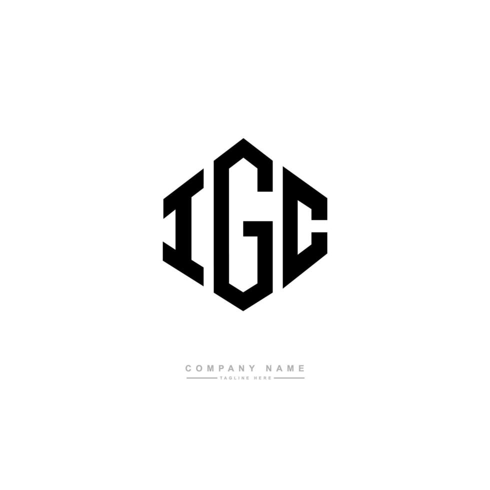 IGC letter logo design with polygon shape. IGC polygon and cube shape logo design. IGC hexagon vector logo template white and black colors. IGC monogram, business and real estate logo.