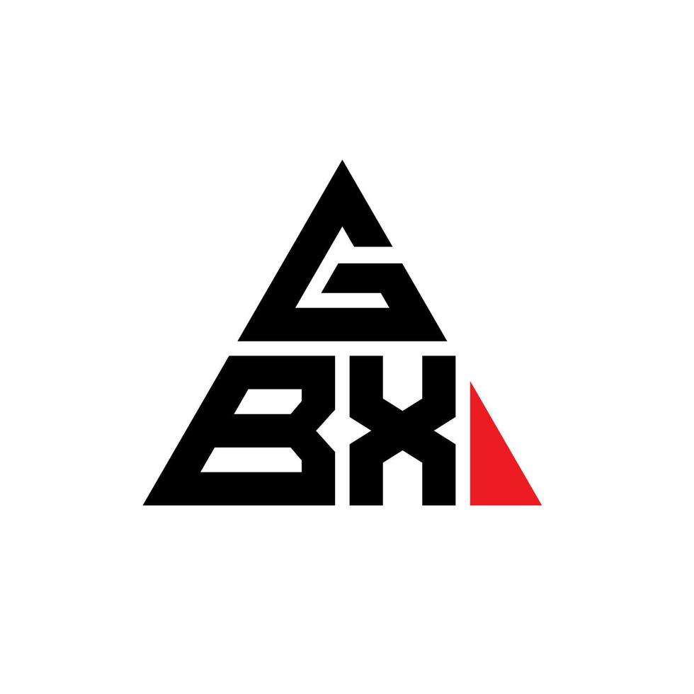 GBX triangle letter logo design with triangle shape. GBX triangle logo design monogram. GBX triangle vector logo template with red color. GBX triangular logo Simple, Elegant, and Luxurious Logo.