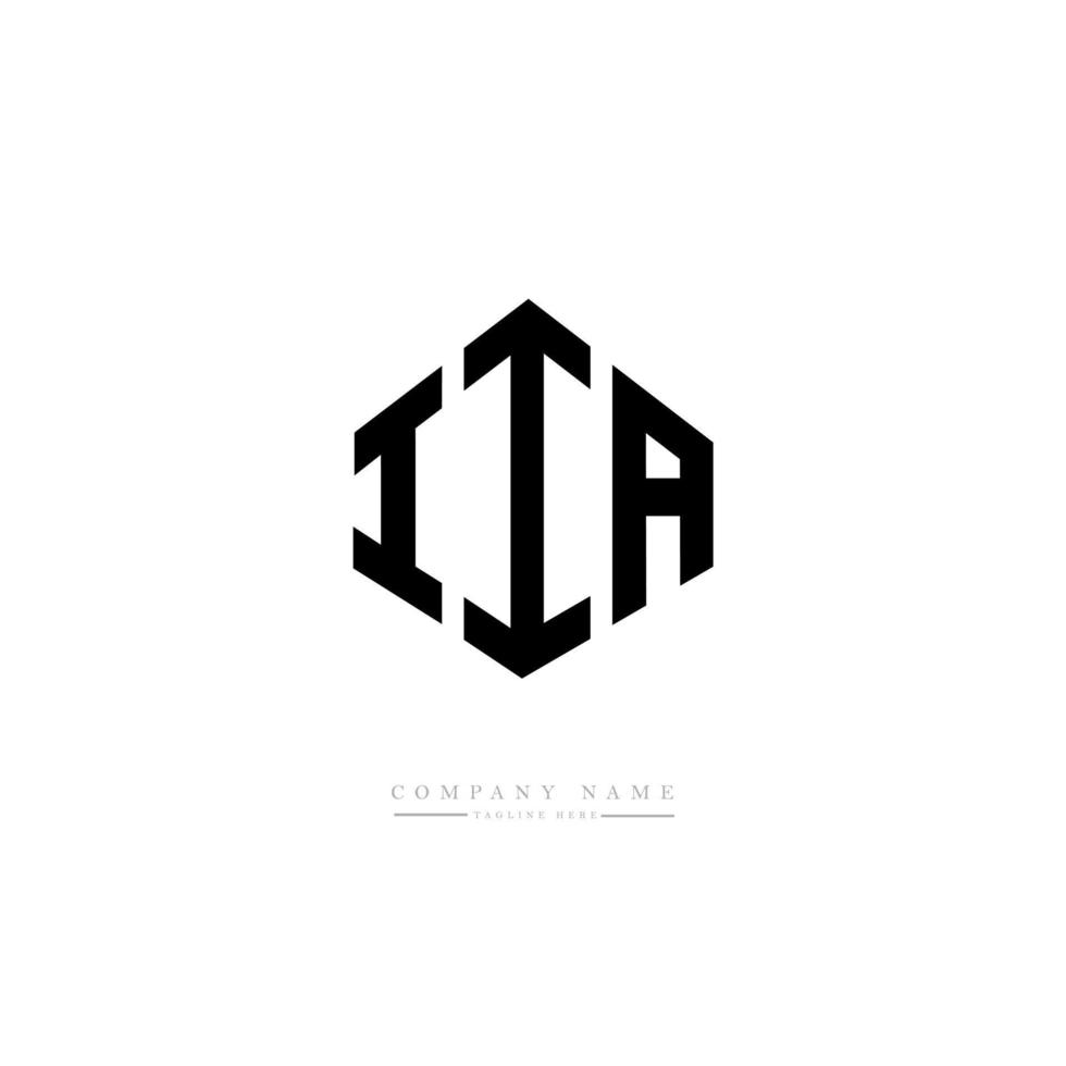 diseño de logotipo de letra iia con forma de polígono. diseño de logotipo en forma de cubo y polígono iia. plantilla de logotipo vectorial hexagonal iia colores blanco y negro. Monograma iia, logotipo comercial e inmobiliario. vector