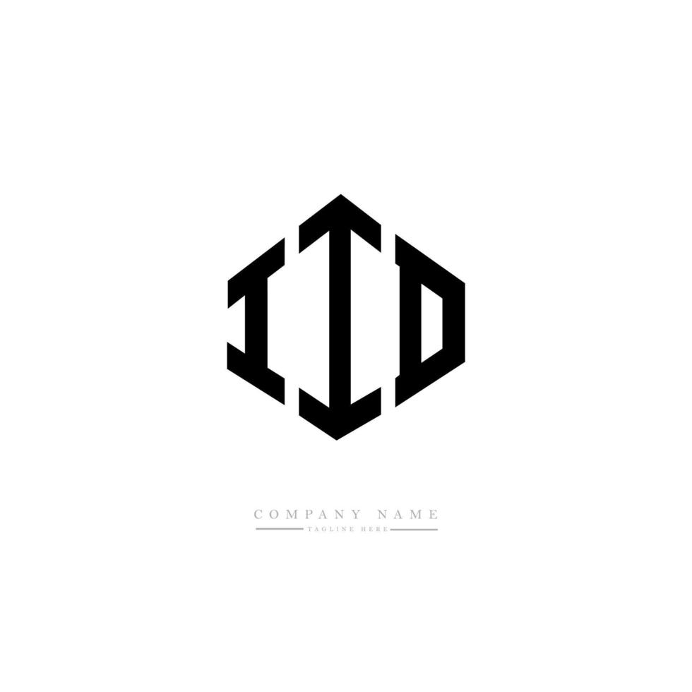 IID letter logo design with polygon shape. IID polygon and cube shape logo design. IID hexagon vector logo template white and black colors. IID monogram, business and real estate logo.