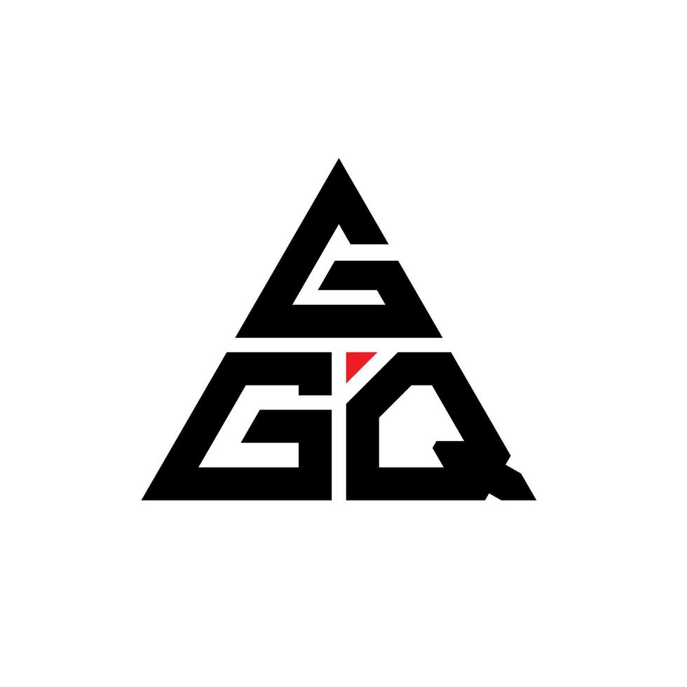 GGQ triangle letter logo design with triangle shape. GGQ triangle logo design monogram. GGQ triangle vector logo template with red color. GGQ triangular logo Simple, Elegant, and Luxurious Logo.