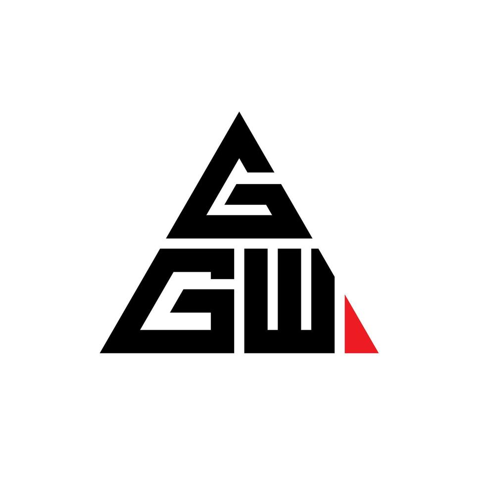 GGW triangle letter logo design with triangle shape. GGW triangle logo design monogram. GGW triangle vector logo template with red color. GGW triangular logo Simple, Elegant, and Luxurious Logo.
