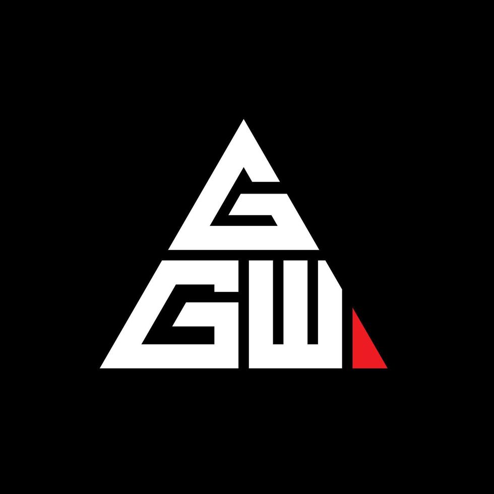 diseño de logotipo de letra triangular ggw con forma de triángulo. monograma de diseño del logotipo del triángulo ggw. plantilla de logotipo de vector de triángulo ggw con color rojo. logotipo triangular ggw logotipo simple, elegante y lujoso.