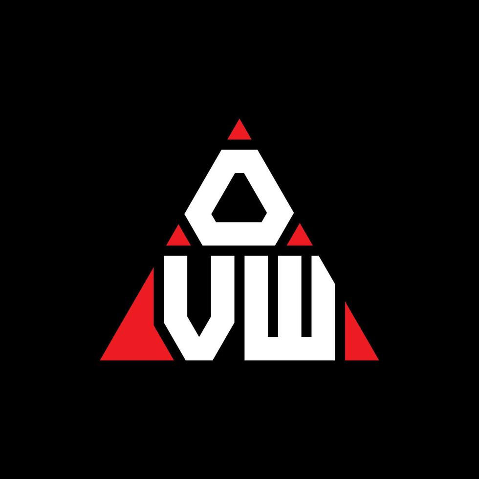 diseño de logotipo de letra triangular ovw con forma de triángulo. monograma de diseño de logotipo de triángulo ovw. plantilla de logotipo de vector de triángulo ovw con color rojo. logotipo triangular ovw logotipo simple, elegante y lujoso.