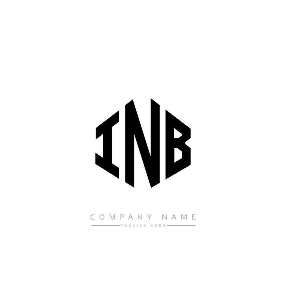 INB letter logo design with polygon shape. INB polygon and cube shape logo design. INB hexagon vector logo template white and black colors. INB monogram, business and real estate logo.