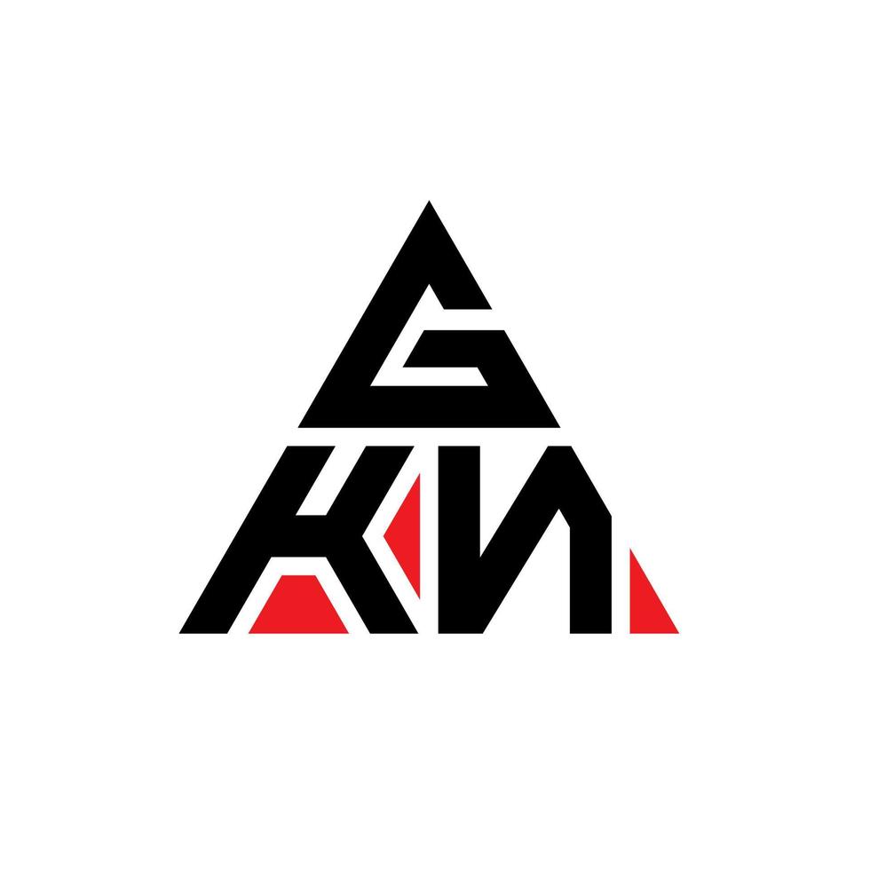 GKN triangle letter logo design with triangle shape. GKN triangle logo design monogram. GKN triangle vector logo template with red color. GKN triangular logo Simple, Elegant, and Luxurious Logo.