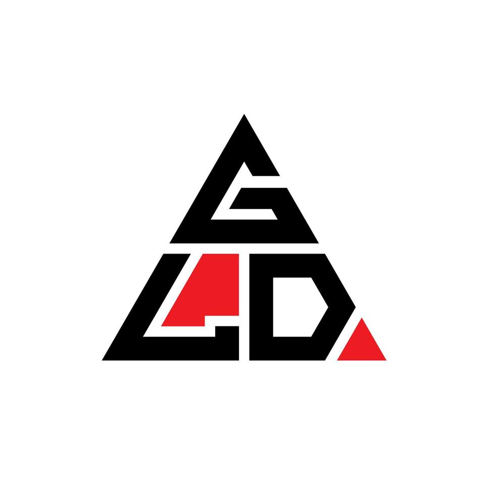 diseño de logotipo de letra de triángulo gld con forma de triángulo. monograma de diseño de logotipo de triángulo gld. plantilla de logotipo de vector de triángulo gld con color rojo. logotipo triangular gld logotipo simple, elegante y lujoso.