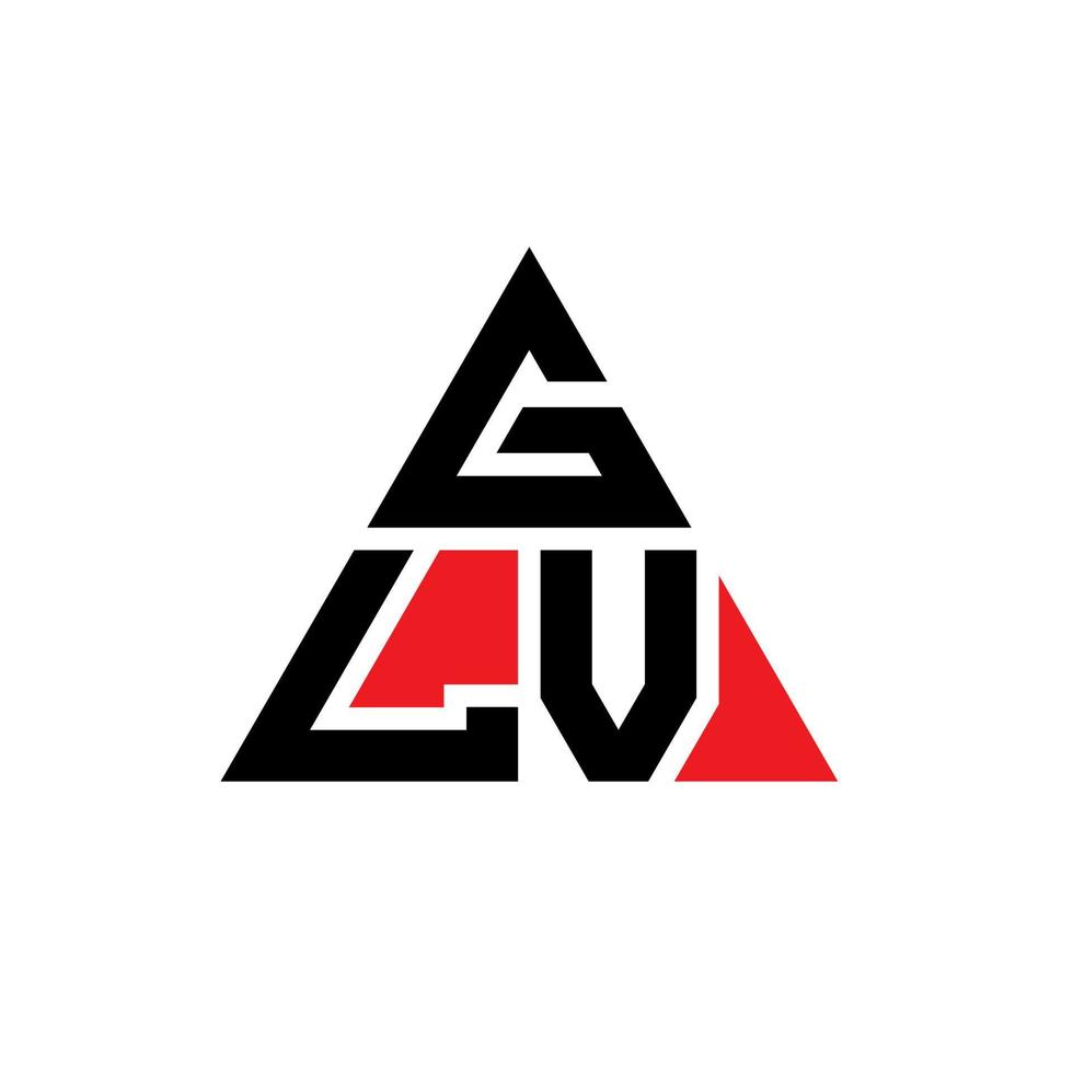 diseño de logotipo de letra triangular glv con forma de triángulo. monograma de diseño de logotipo de triángulo glv. plantilla de logotipo de vector de triángulo glv con color rojo. logotipo triangular glv logotipo simple, elegante y lujoso.