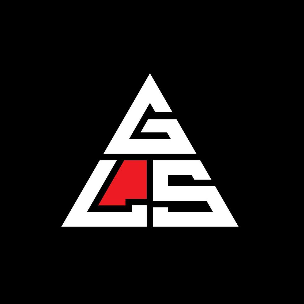 diseño de logotipo de letra triangular gls con forma de triángulo. monograma de diseño de logotipo de triángulo gls. plantilla de logotipo de vector de triángulo gls con color rojo. logo triangular gls logo simple, elegante y lujoso.