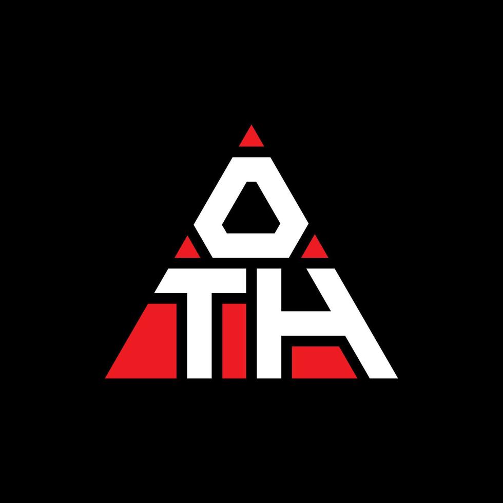 OTH triangle letter logo design with triangle shape. OTH triangle logo design monogram. OTH triangle vector logo template with red color. OTH triangular logo Simple, Elegant, and Luxurious Logo.