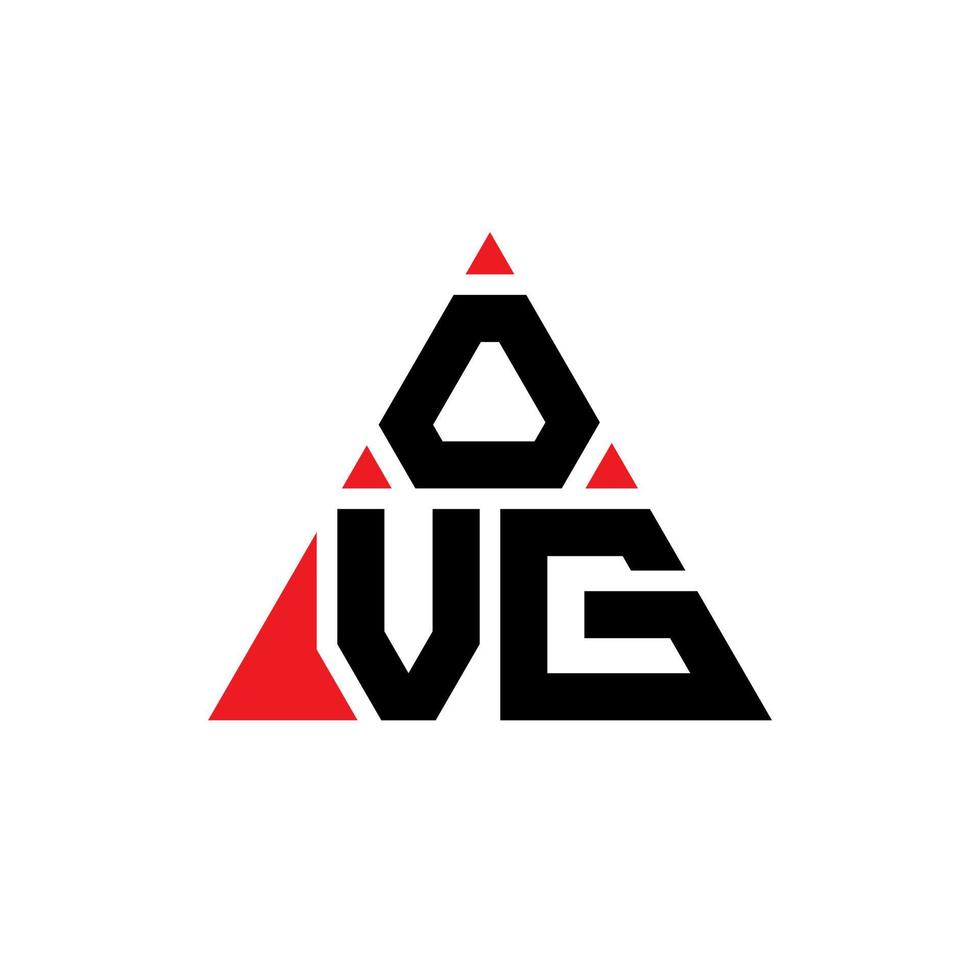 diseño de logotipo de letra triangular ovg con forma de triángulo. monograma de diseño de logotipo de triángulo ovg. plantilla de logotipo de vector de triángulo ovg con color rojo. logotipo triangular ovg logotipo simple, elegante y lujoso.