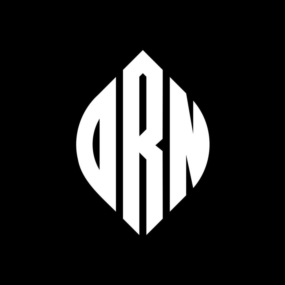 ORN circle letter logo design with circle and ellipse shape. ORN ellipse letters with typographic style. The three initials form a circle logo. ORN Circle Emblem Abstract Monogram Letter Mark Vector. vector