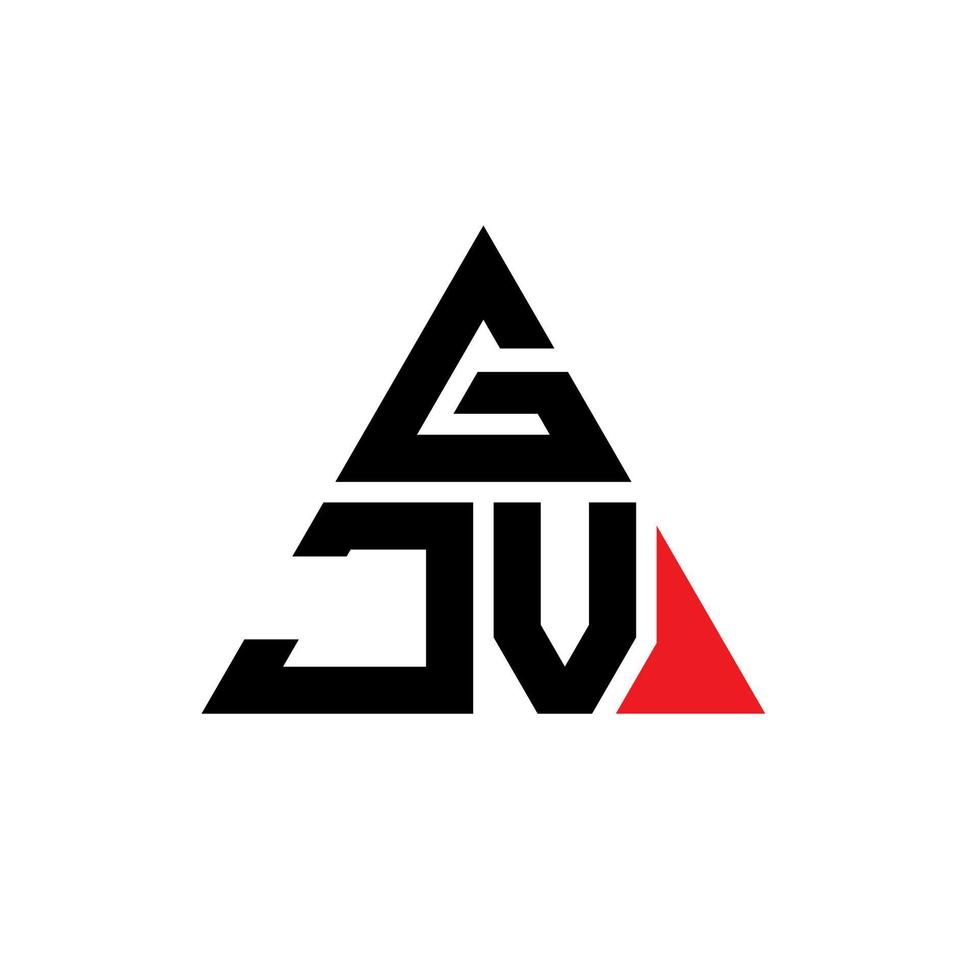 diseño de logotipo de letra triangular gjv con forma de triángulo. monograma de diseño del logotipo del triángulo gjv. plantilla de logotipo de vector de triángulo gjv con color rojo. logotipo triangular gjv logotipo simple, elegante y lujoso.