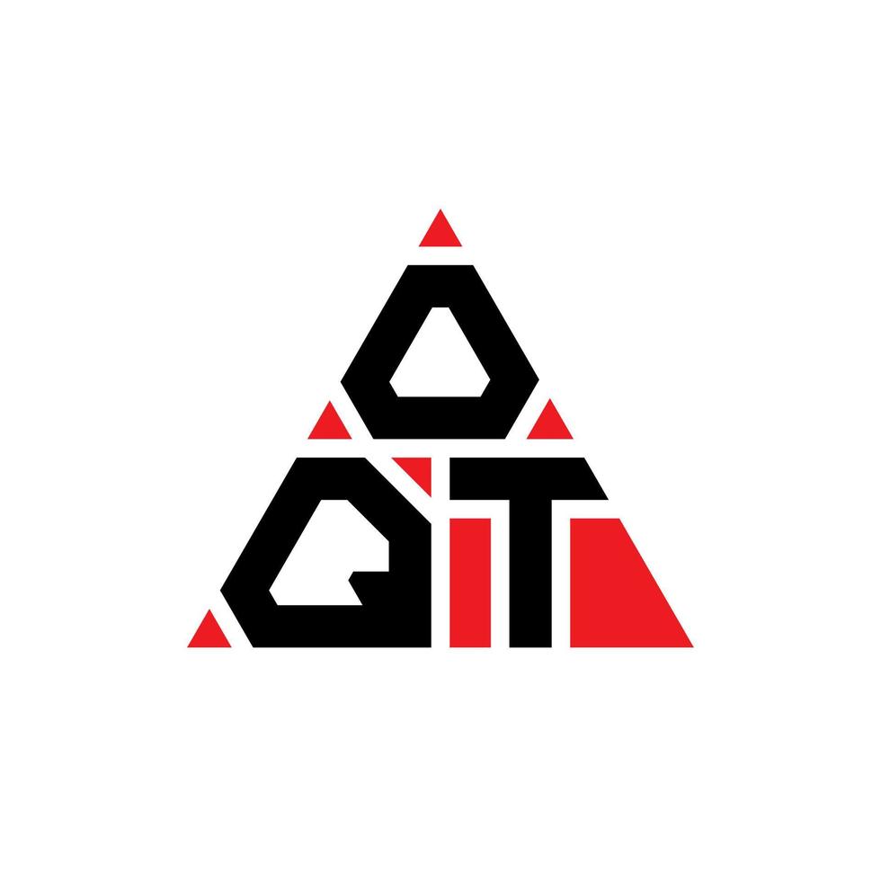 diseño de logotipo de letra triangular oqt con forma de triángulo. monograma de diseño de logotipo de triángulo oqt. plantilla de logotipo de vector de triángulo oqt con color rojo. logotipo triangular oqt logotipo simple, elegante y lujoso.