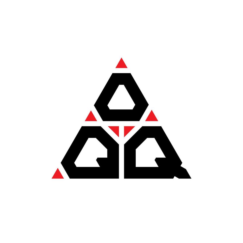 diseño de logotipo de letra triangular oqq con forma de triángulo. monograma de diseño de logotipo de triángulo oqq. plantilla de logotipo de vector de triángulo oqq con color rojo. logotipo triangular oqq logotipo simple, elegante y lujoso.