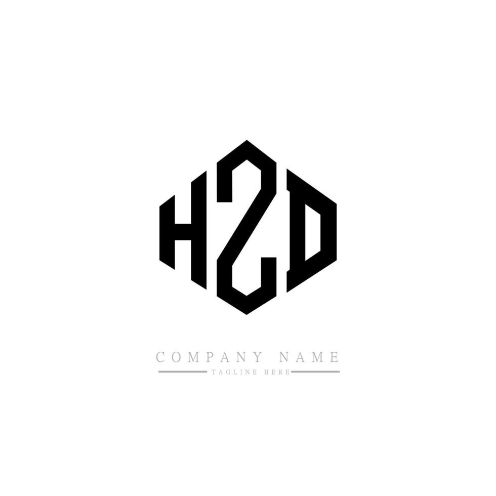 HZD letter logo design with polygon shape. HZD polygon and cube shape logo design. HZD hexagon vector logo template white and black colors. HZD monogram, business and real estate logo.
