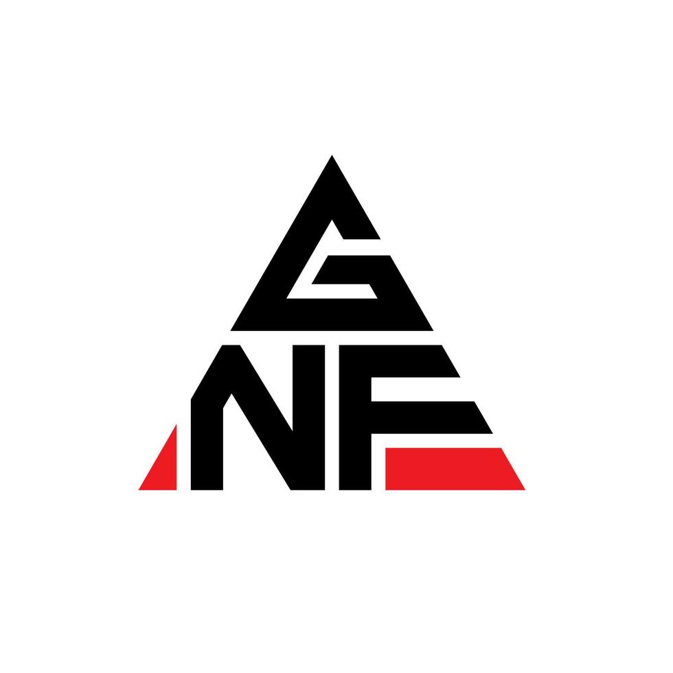 GNF triangle letter logo design with triangle shape. GNF triangle logo design monogram. GNF triangle vector logo template with red color. GNF triangular logo Simple, Elegant, and Luxurious Logo.