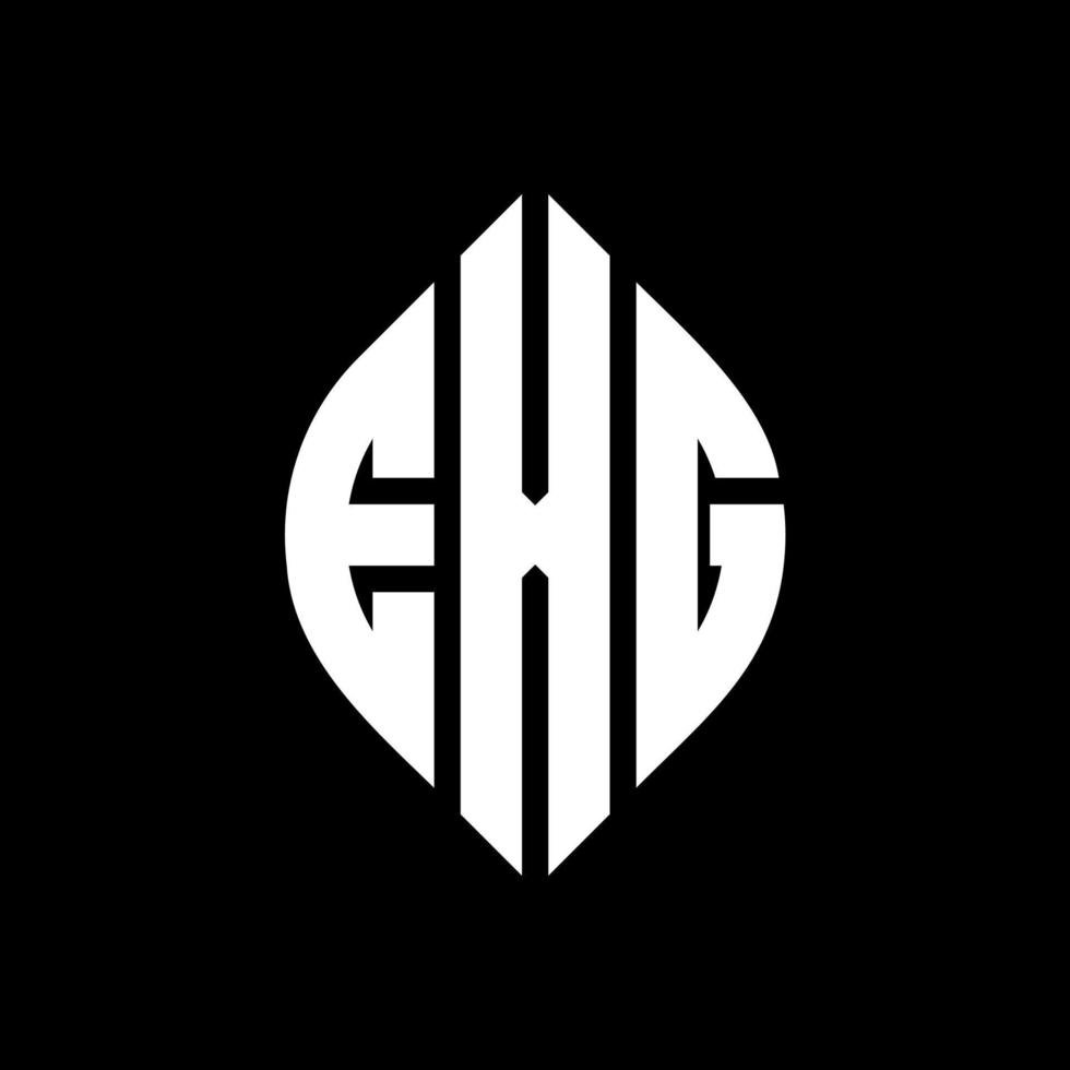 EXG circle letter logo design with circle and ellipse shape. EXG ellipse letters with typographic style. The three initials form a circle logo. EXG Circle Emblem Abstract Monogram Letter Mark Vector. vector
