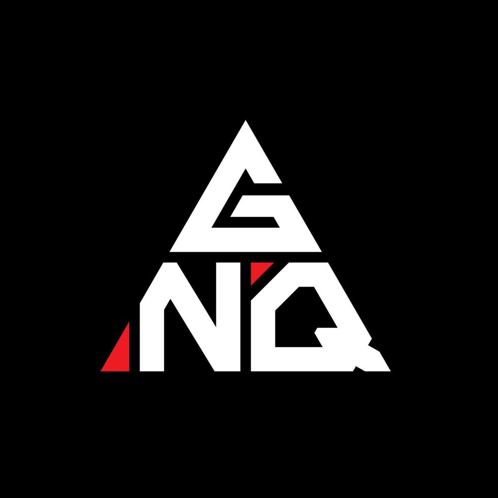 GNQ triangle letter logo design with triangle shape. GNQ triangle logo design monogram. GNQ triangle vector logo template with red color. GNQ triangular logo Simple, Elegant, and Luxurious Logo.