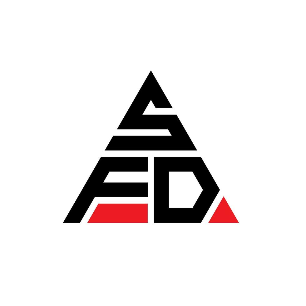 diseño de logotipo de letra de triángulo sfd con forma de triángulo. monograma de diseño de logotipo de triángulo sfd. plantilla de logotipo de vector de triángulo sfd con color rojo. logotipo triangular sfd logotipo simple, elegante y lujoso.