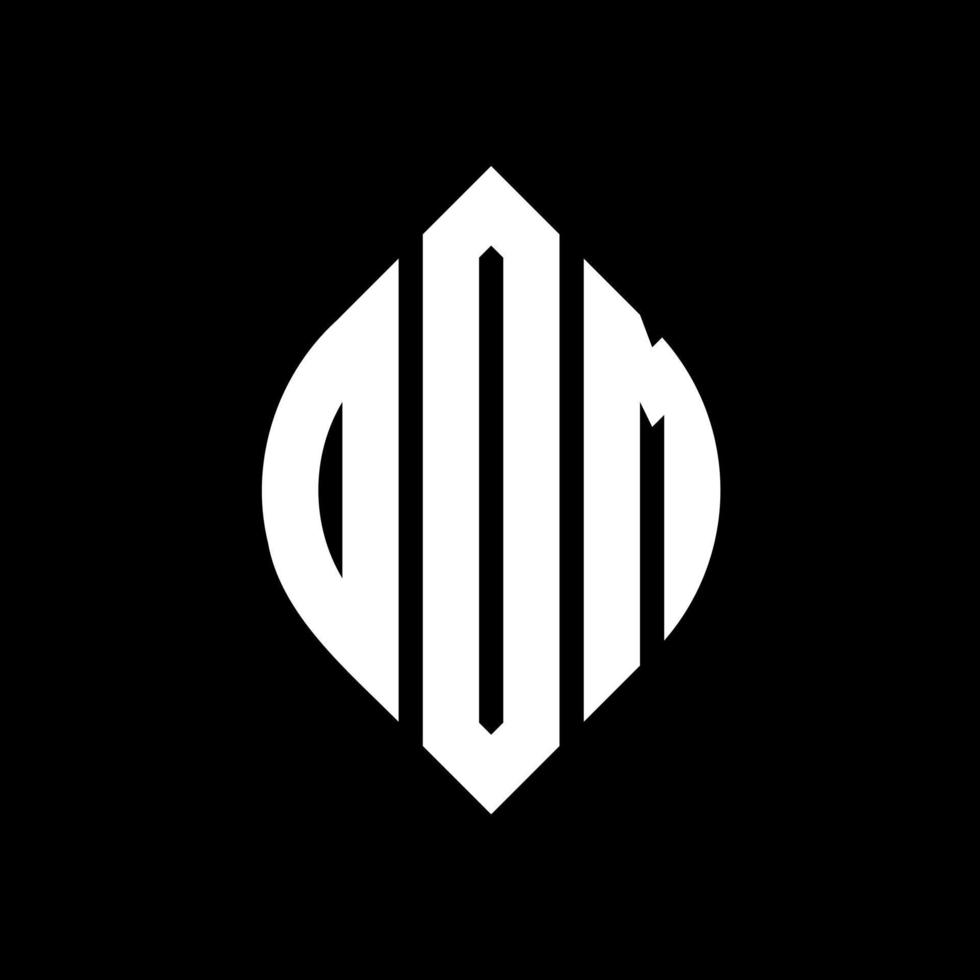 OOM circle letter logo design with circle and ellipse shape. OOM ellipse letters with typographic style. The three initials form a circle logo. OOM Circle Emblem Abstract Monogram Letter Mark Vector. vector