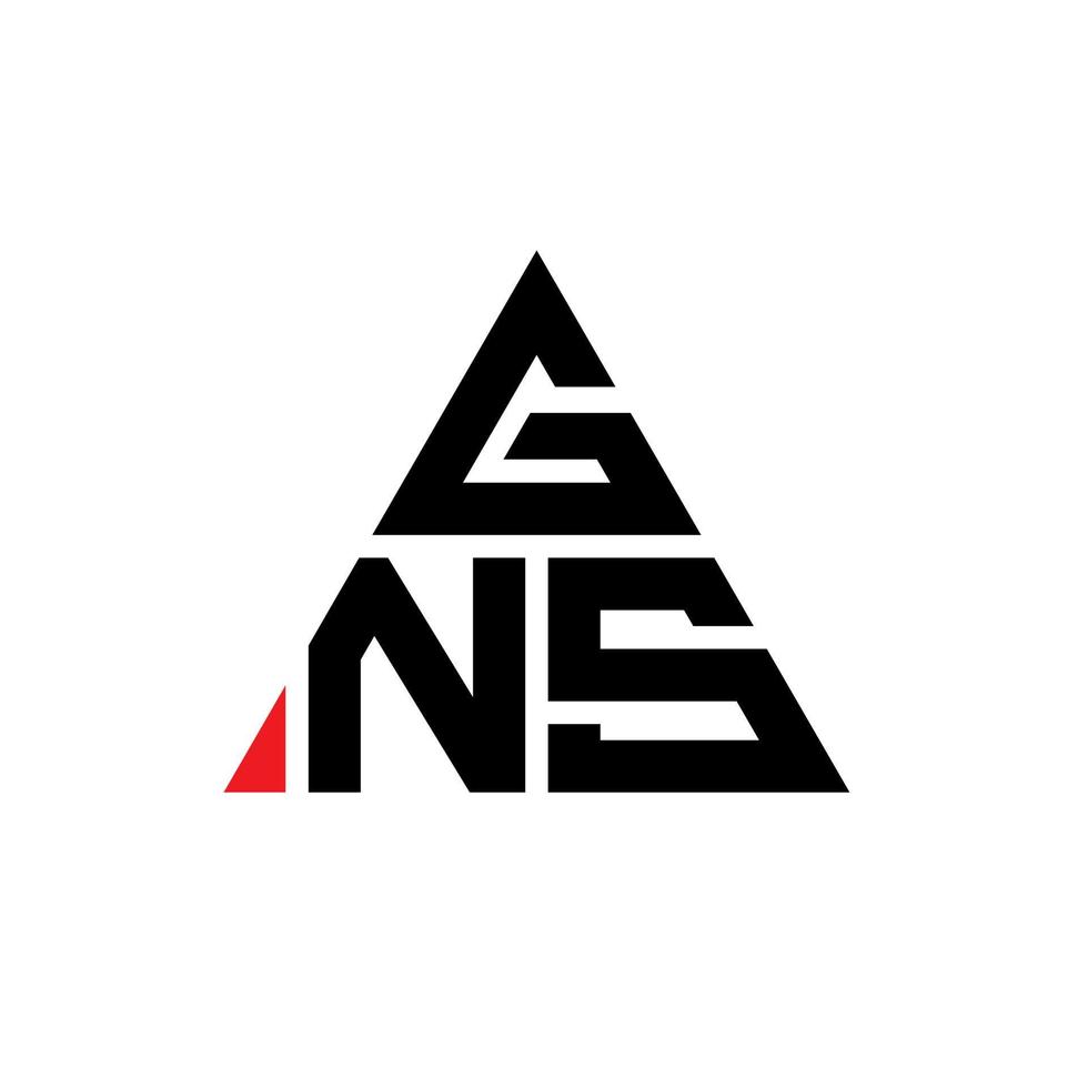 GNS triangle letter logo design with triangle shape. GNS triangle logo design monogram. GNS triangle vector logo template with red color. GNS triangular logo Simple, Elegant, and Luxurious Logo.