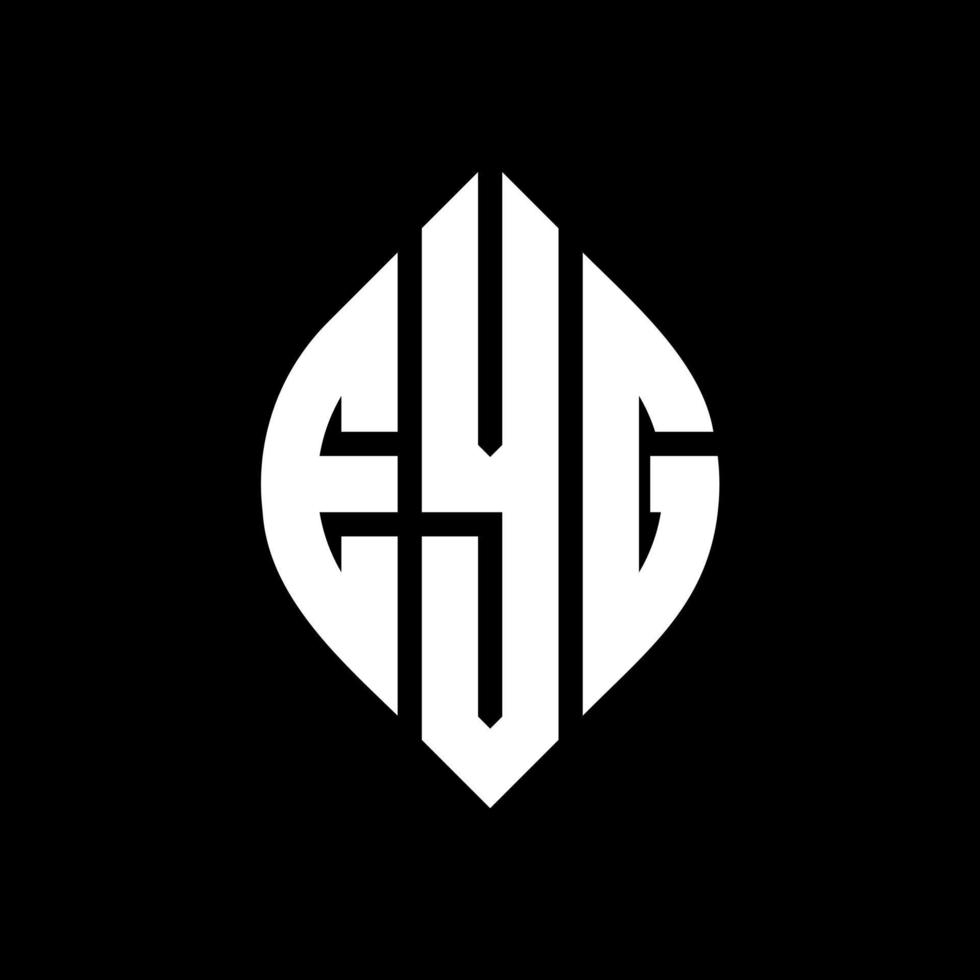 EYG circle letter logo design with circle and ellipse shape. EYG ellipse letters with typographic style. The three initials form a circle logo. EYG Circle Emblem Abstract Monogram Letter Mark Vector. vector