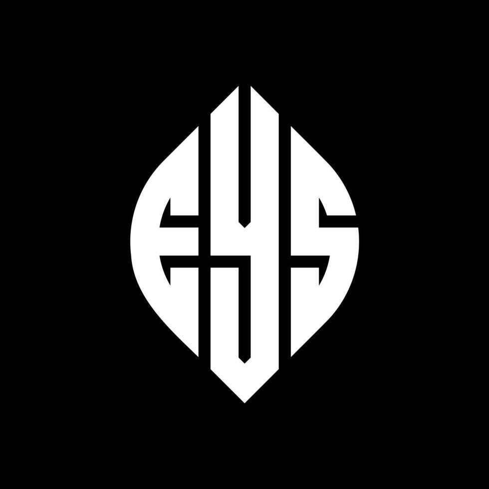 EYS circle letter logo design with circle and ellipse shape. EYS ellipse letters with typographic style. The three initials form a circle logo. EYS Circle Emblem Abstract Monogram Letter Mark Vector. vector