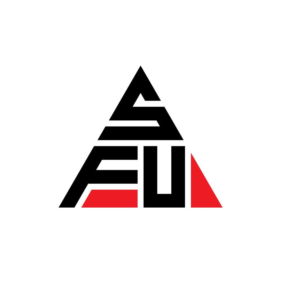 diseño de logotipo de letra de triángulo sfu con forma de triángulo. monograma de diseño de logotipo de triángulo sfu. plantilla de logotipo de vector de triángulo sfu con color rojo. logotipo triangular sfu logotipo simple, elegante y lujoso.