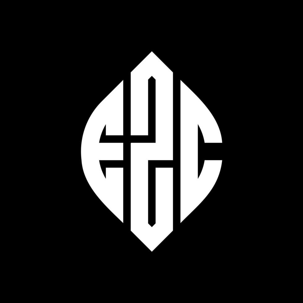 EZC circle letter logo design with circle and ellipse shape. EZC ellipse letters with typographic style. The three initials form a circle logo. EZC Circle Emblem Abstract Monogram Letter Mark Vector. vector